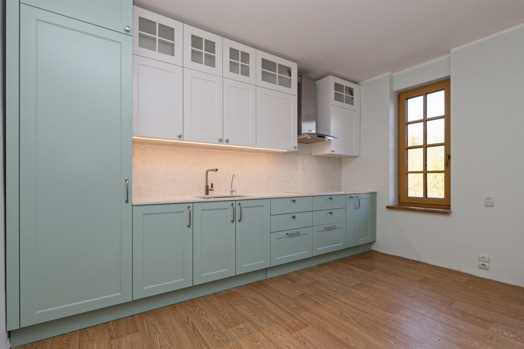 Classic kitchen with blue MDF fronts